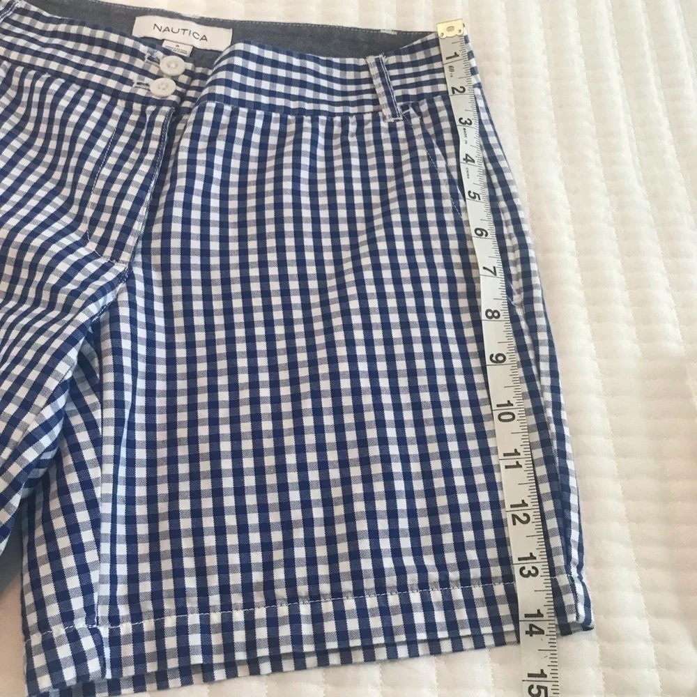 Nautica Women’s Blue Gingham Shorts - Picture 10 of 12